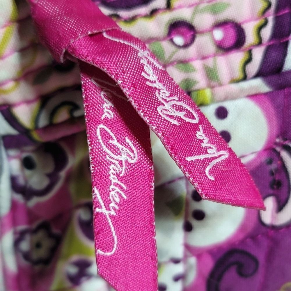 Vera Bradley Purse Very Berry Frannie Pink & Purple Paisley Quilted Shoulder Bag - Picture 6 of 7